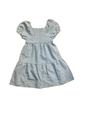 Old Navy Light Blue Striped Puff Sleeve Dress
